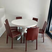 Tavolo Rotondo Allungabile Stile 800 Laccato Bianc