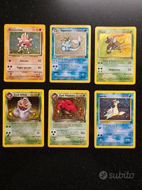 Carte Pokémon vintage holo base jungle fossil