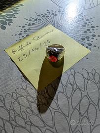 Anello in argento 925 con granato piropo