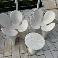 2 poltrone driade clover con tavolino