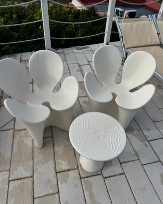 2 poltrone driade clover con tavolino