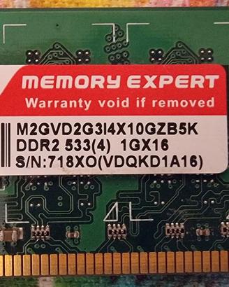 Memoria ram DDR2 533Mz banco da 1Gb per pc fisso