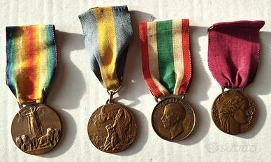 Lotto 4 Medaglie Militari Originali WW1 –1915-1918