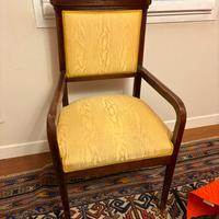 Sedia antica legno/tessuto Giallo classica