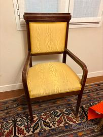Sedia antica legno/tessuto Giallo classica