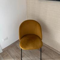 Set di sedie velluto color senape ocra gialla