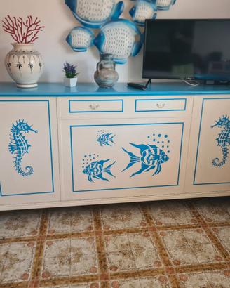 mobile letto TV credenza mare