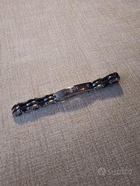 Bracciale uomo acciaio e caucciù