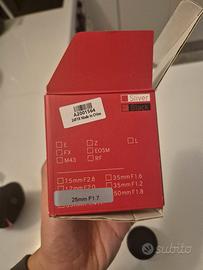 lente fotocamera  25 mm f 1.7 