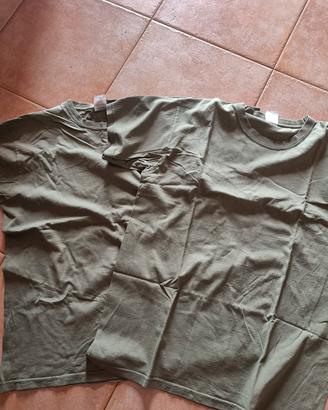 set 2 t-shirt verde militare fruit of the loom 