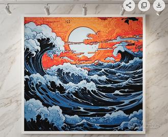 Onda Giapponese - Dipinto con Filamento