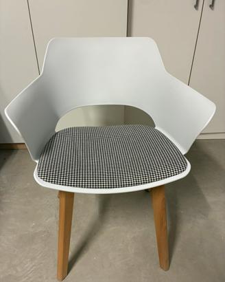 Set 4 sedie di design  bianco e pied de poule