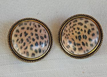 Orecchini vintage in stile animalier  leopardato 