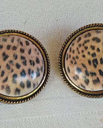 Orecchini vintage in stile animalier  leopardato 