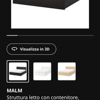 letto matrimoniale IKEA modello MALM con contenito