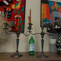 Coppia di  grandi candelieri   in argento