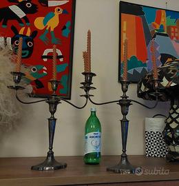 Coppia di  grandi candelieri   in argento