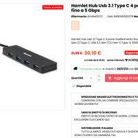 n° 19 hub usb 3.1 type c NUOVI IMBALLATI