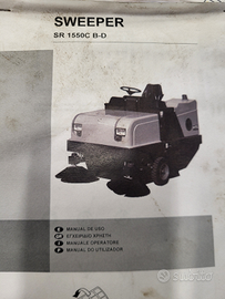 Moto spazzatrice diesel uomo a bordo