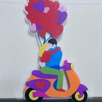 Marco Lodola, Kiss in motion 41x31x7