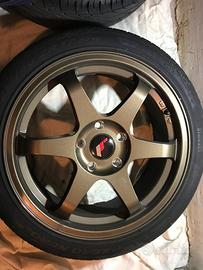 Cerchi japan racing jr3 bronze 17” + gomme