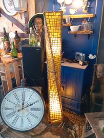 Piantana etnica Vintage canapa e legno 150x30 cm