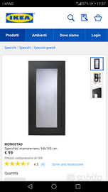 specchio grande con cornice