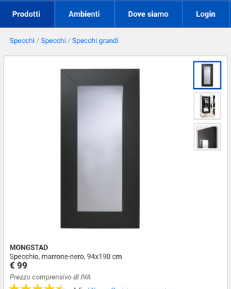 specchio grande con cornice