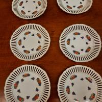 Set piattini frutta/dolce forati in porcellana