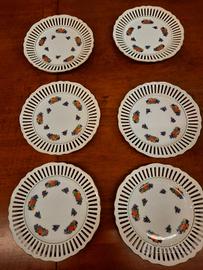 Set piattini frutta/dolce forati in porcellana