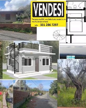 Terreno 850 mq fabbricato Rurale Fronte Strada