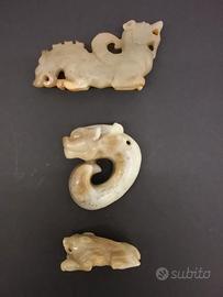 Lotto di tre giade cinesi