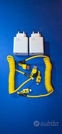 Set 2 Caricatori Rapidi + 2 Cavi USB-C + Lightning