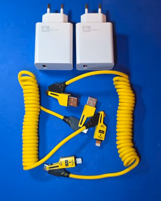 Set 2 Caricatori Rapidi + 2 Cavi USB-C + Lightning
