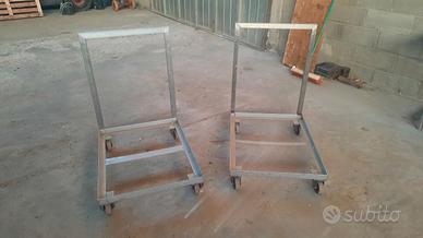 2 carrelli professionali in acciaio