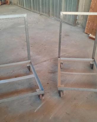 2 carrelli professionali in acciaio