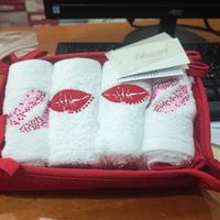 Cestino in tessuto con 4 lavette cn strass Blugirl