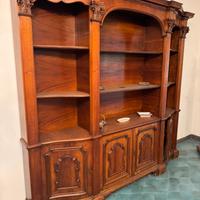 Elegante armadio/libreria in legno massello antico