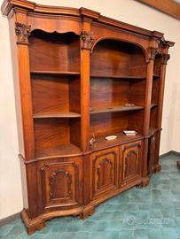 Elegante armadio/libreria in legno massello antico