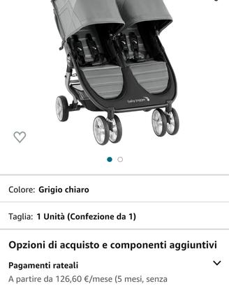 Passeggino gemellare/fratellare baby joggher city