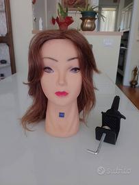 Testa di manichino con capelli veri 