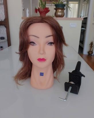 Testa di manichino con capelli veri 
