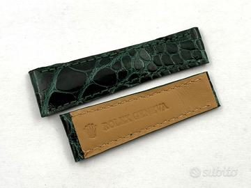 Rolex Cinturino Verde Smeraldo Pelle Cocco 20/16mm