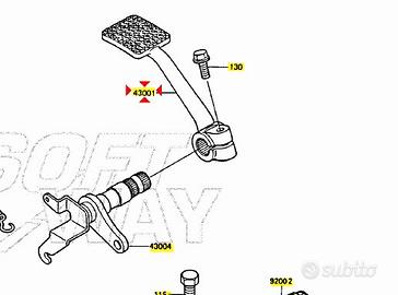 Pedale freno Kawasaki GPZ 500 430011113