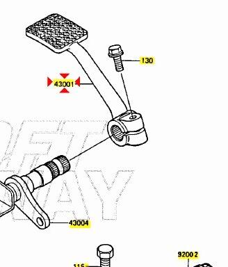 Pedale freno Kawasaki GPZ 500 430011113