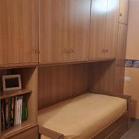 Cameretta a Ponte con 2 Letti color Noce Chiaro