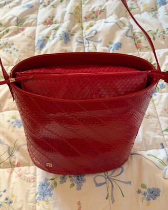 Secchiello vintage anni 80 rosso pitone
