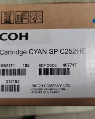 Toner originale Ricoh SP C252HE Ciano