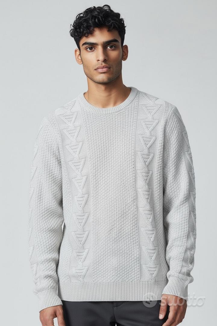 Maglione uomo Piazza Italia bianco panna tAglia L Abbigliamento