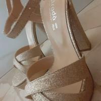 Sandali glitter donna oro 37 nuovi